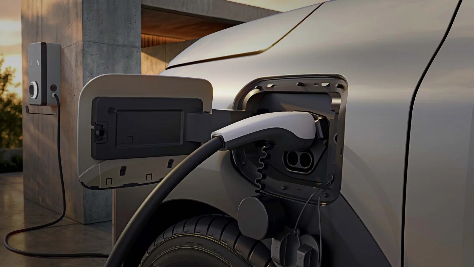 Kia Syros EV charging from a wallbox