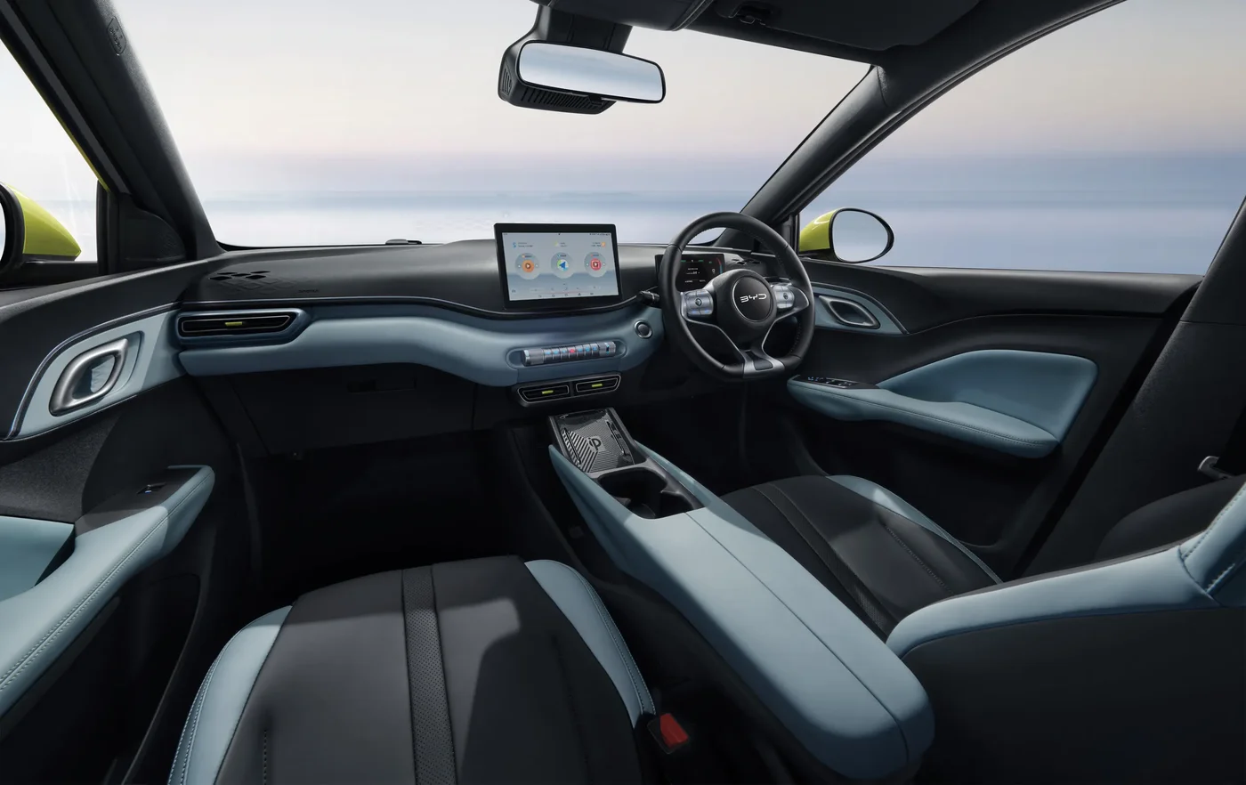 BYD Atto 1 cabin and front seats