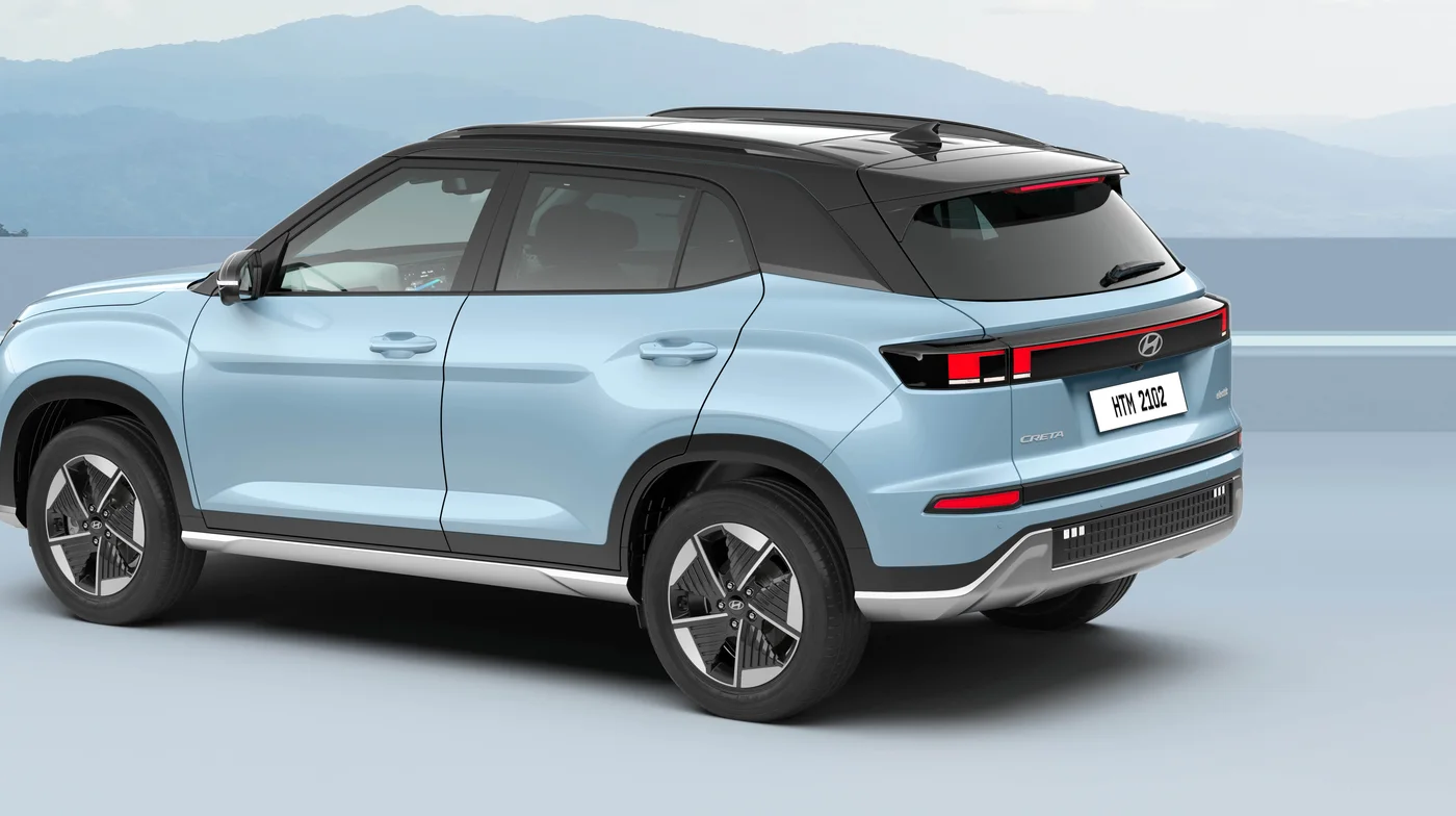 Hyundai Creta Electric rear three-quarter view