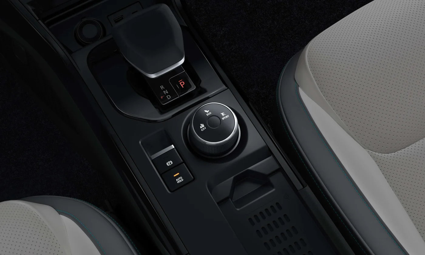 Tata Nexon EV centre console with drive selector and rotary dial