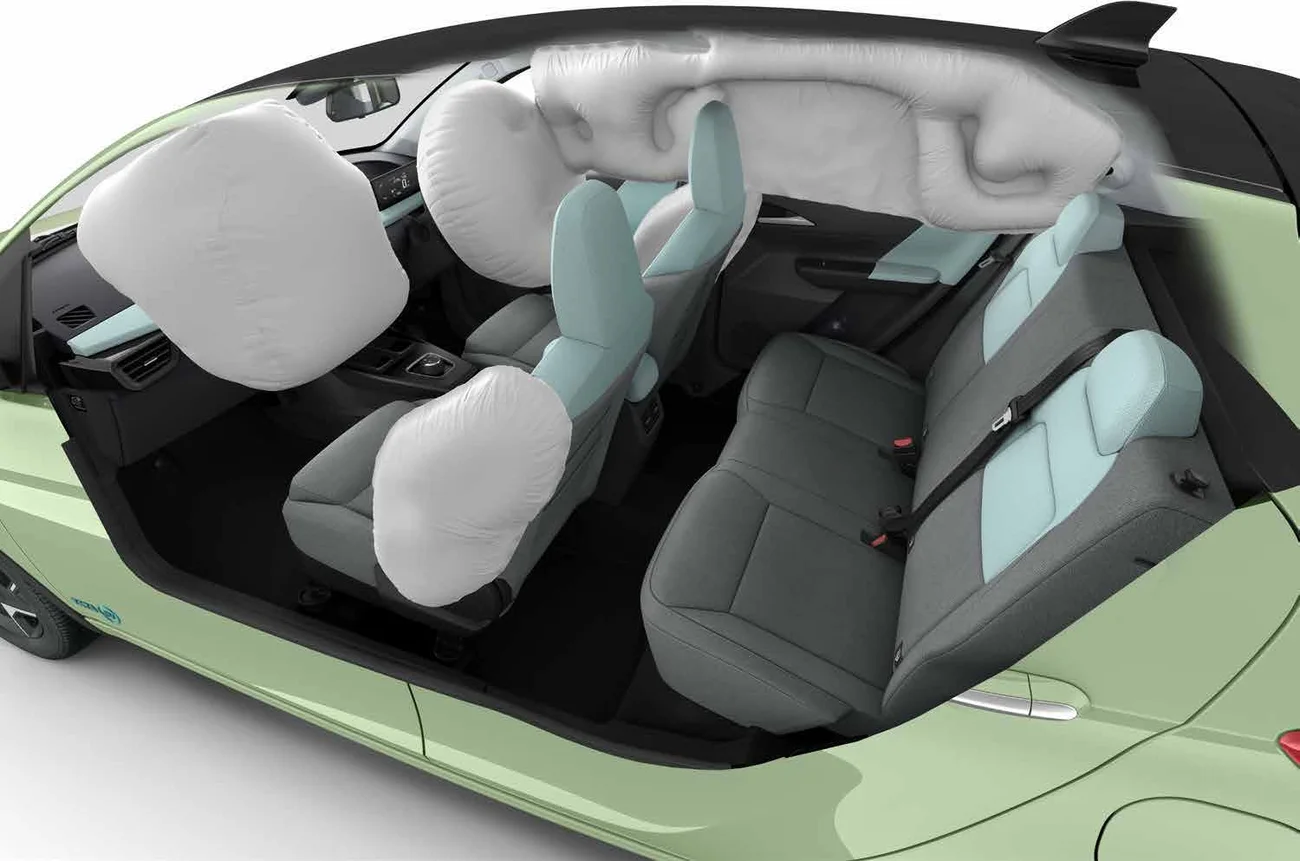 Tata Tiago EV cutaway showing six airbags