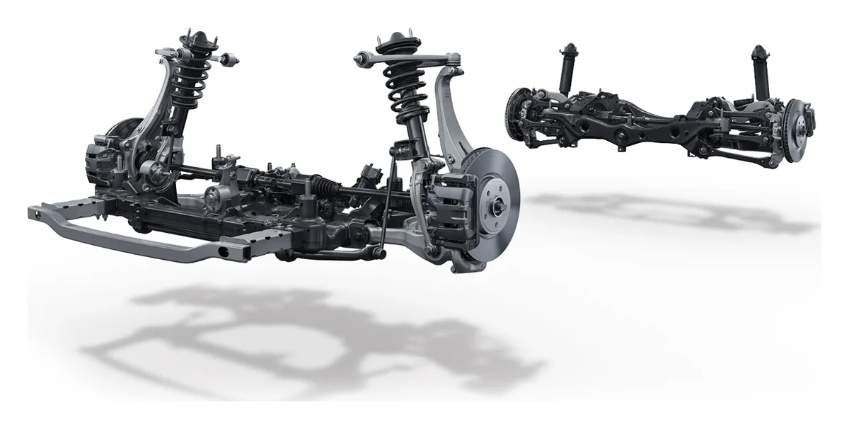 XPENG G6 front double-wishbone and rear multi-link suspension